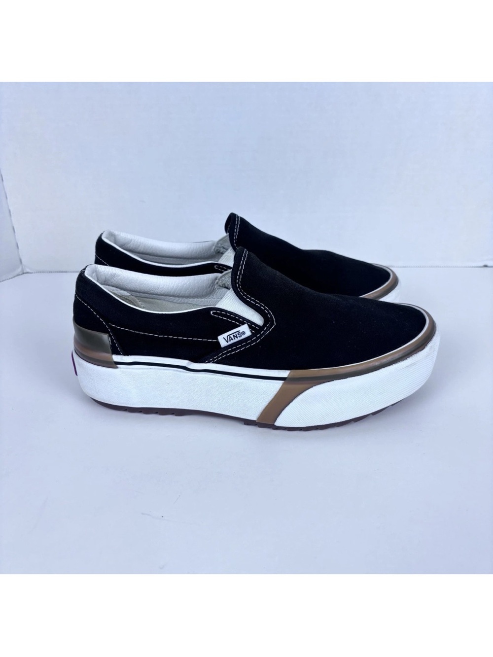 Vans Classic Slip-On Stacked Women’s Size 7.5 Black/White/Gum